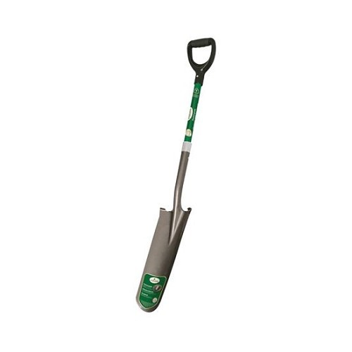 Garden Spade, 30 in Handle Length, 16 in Blade Length, 6 in Blade Width, Steel Blade, Fiberglass Handle