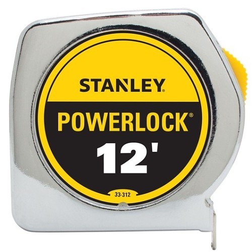 PowerLock 367443 Tape Measure, 12 ft Blade Length, 3/4 in Blade Width, Mylar Polyester Film Blade, Measuring System: Imperial, Graduations: 1/16, 1/32 in