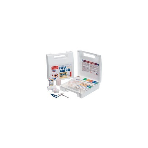 This 197-piece first aid kit is ideal for contractors, fleet vehicles, work sites or small companies with up to 50 employees