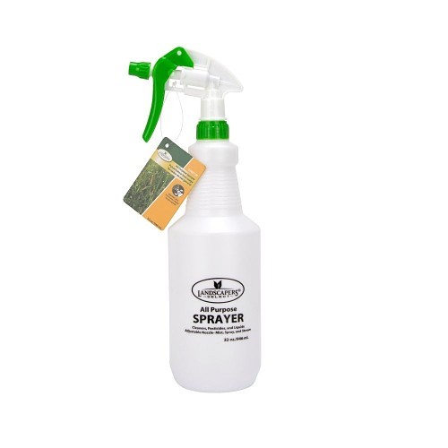 Spray Bottle, Adjustable Nozzle, 1 L, 12.99 in Length, Polyethylene, White, 3.54 in Width, 3.54 in Height