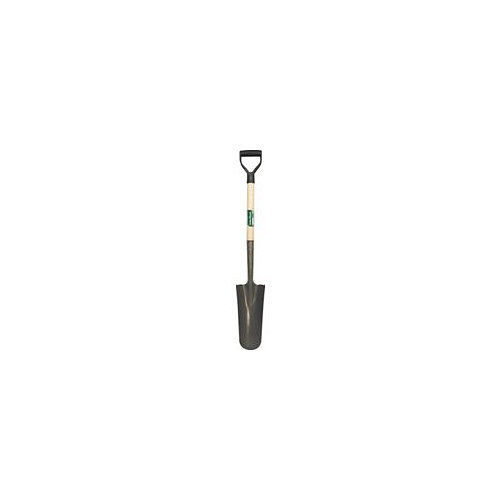 Drain Spade, 27 in Handle Length, 14 in Blade Length, 4-3/4 in Blade Width, Steel Blade, Hardwood Handle, D-Shaped