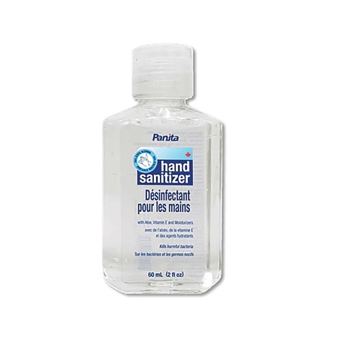 Panita 854-11160 Hand Sanitizer, 60 mL Nominal Capacity, Bottle, Unscented, Clear