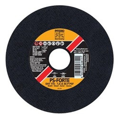 PFERD 61730021 Universal Line PS-FORTE Flat Cut-Off Wheel, 4-1/2 in Dia x 0.045 in THK, 7/8 in Center Hole, 46 Grit, Aluminum Oxide Abrasive