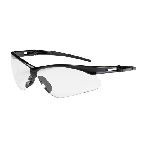 PIP® 250-AN-10520 Safety Glasses, Anti-Scratch Lens Coating, Clear Lens, Black Frame, Polycarbonate/PVC Frame, Polycarbonate Lens