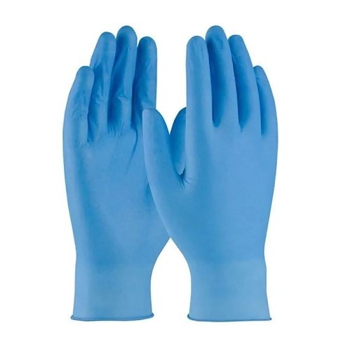 PIP® 29101/L Disposable Gloves, Industrial-Grade Powder-Free, Large, #9, Nitrile, Blue, Rolled Cuff, 9 in Length, 4 mil Thickness