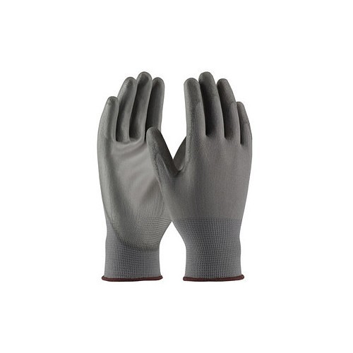 PIP® 33-G115 General Purpose Gloves, Knit, Left and Right, Small, #7, Polyester with polyurethane, Gray, Knit Cuff, Polyurethane