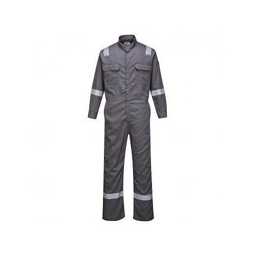 PORTWEST Bizflame FR94GRR2XL Coverall, Men, 2X-Large, Gray, 88% Cotton, 12% Nylon