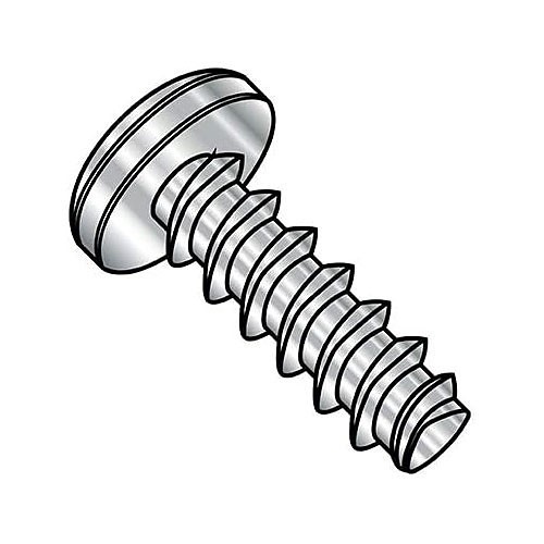 Thread Forming Screw, Imperial, Pan Head, 18-8 Stainless Steel, #2-28 Diameter - Thread Size, 5/16 in Overall Length, 48-2 Trilobe, Phillips Drive, Passivated/Wax Coated Finish
