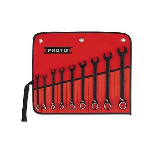 Combination Wrench Set, 9 Piece, Black Chrome
