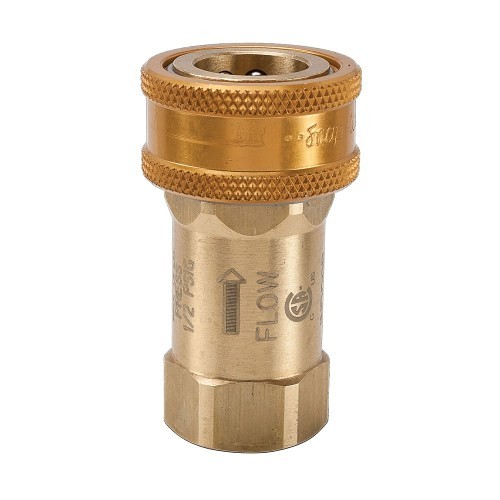 Parker Hannifin BVGF-1C12-12F Gas Quick Coupling, 3/4 in Nominal, FNPTF, 0.5 psi, Brass