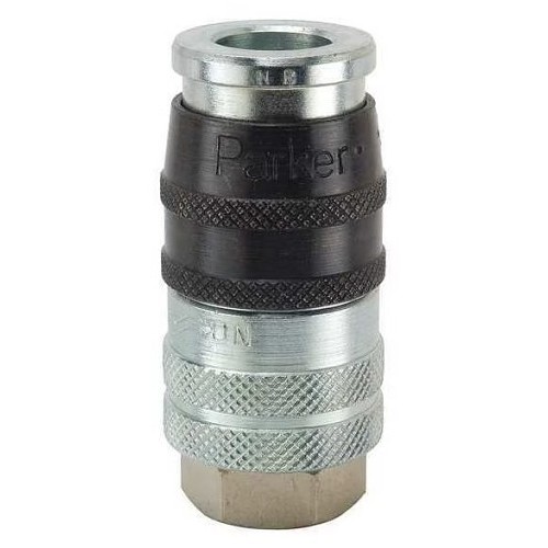 Parker Hannifin Parker® EZ-501-8FP Pneumatic Coupling, Safety Quick Connect, 1/2 in x 1/2-14 Nominal, NPTF, Steel, Nitrile Seal