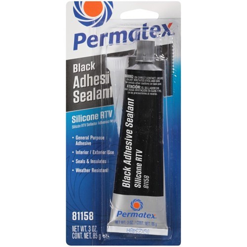 ITW Polymers Adhesives 68622681152 Silicone Adhesive Sealant, 3 oz, Tube, Black