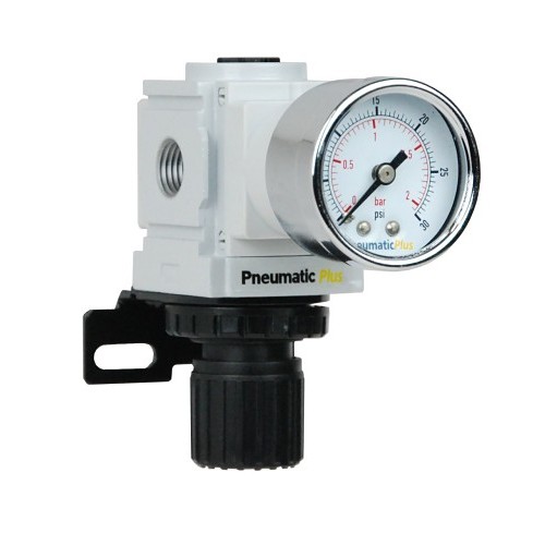 PneumaticPlus PPR2-N02BG-2 Pressure Air Regulator, 1/4 in Nominal, 3 to 30 psi, 49 scfm