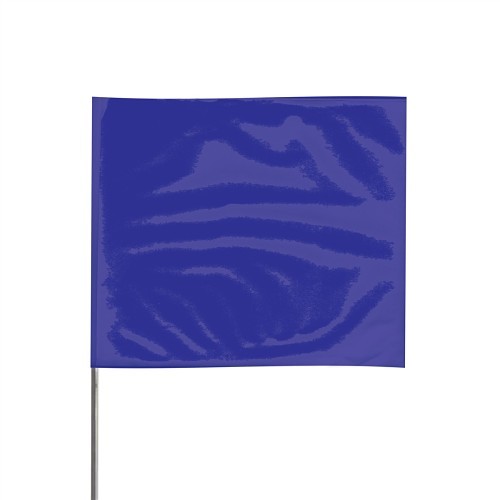Presco® 4521B Ground Marking Flag, 4 in Height, 5 in Width, 21 in Overall Length, Blue, High-Carbon Alloy Steel Wire Staff, Vinyl Flag