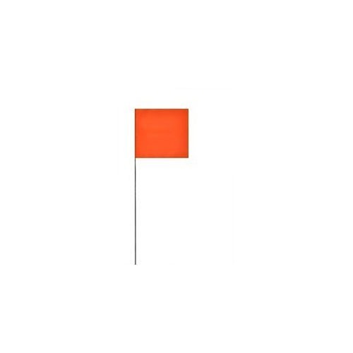 Presco® 4536OG Ground Marking Flag, 4 in Height, 5 in Width, 36 in Overall Length, Orange, High-Carbon Alloy Steel Wire Staff, Vinyl Flag