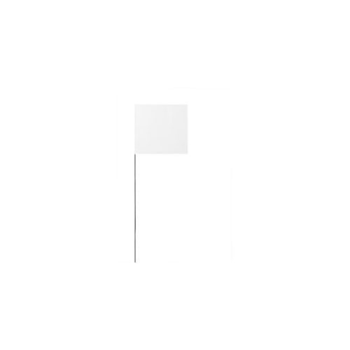 Presco® 4536WT Ground Marking Flag, 4 in Height, 5 in Width, 36 in Overall Length, White, High-Carbon Alloy Steel Wire Staff, Vinyl Flag