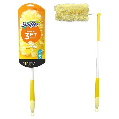 Procter & Gamble Swiffer® 44750 Extendable Handle Starter Kit, 3 ft Length, Fiber Head, Plastic Handle