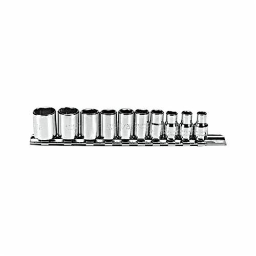 Proto® TorquePlus™ J47106 Socket Set, ASME B107.1, 6 Points, 1/4 in Drive, 10 Pieces, Included Socket Size: 3/16 to 9/16 in