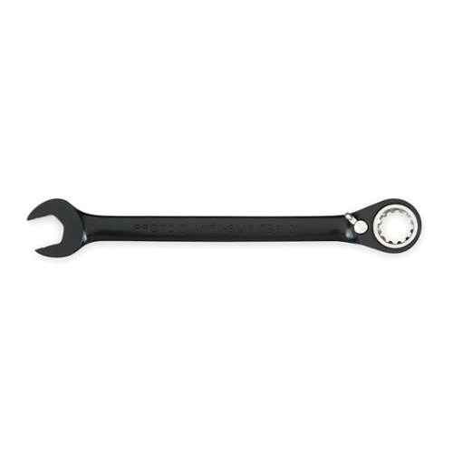 Proto® JSCV34 Reversible Combination Wrench, 1-1/16 in Wrench, 12 Points, 15 deg Offset, 14-1/8 in OAL, Chrome Vanadium Steel, Polished Chrome/Black, ASME Specified