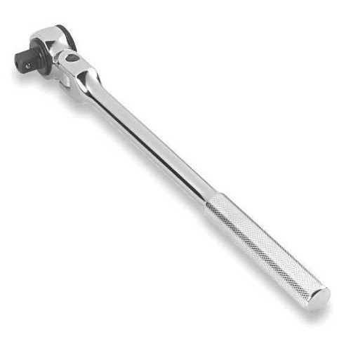 Proto Stanley J5457F Ratcheting Socket Wrench, Metric, 1/2 in Drive, Round Head Shape, 17-3/32 in Overall Length, Alloy Steel, Polish, ASME B107.10M Specifications Met, No Quick Release Head, No Tether Ready