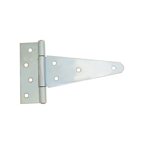 Strap Hinge, Heavy Duty, T-Shape, Zinc Plated Steel, 4 Holes per Leaf, 10 in Overall Height