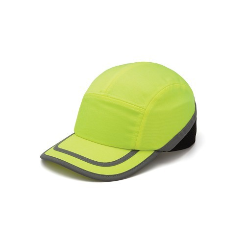 Pyramex® HP50031 Baseball Style Bump Cap, Hi-Viz Lime, ABS/Cotton/Polyester Mesh, Hook and Loop Strap Suspension