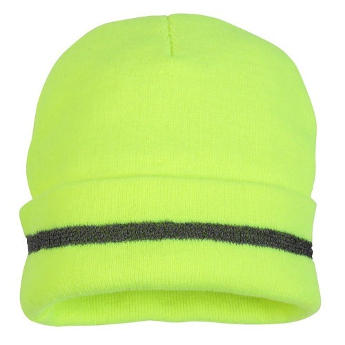 Pyramex® RH110 Lime Knit Cap with Reflective Stripe, Hi-Visibility, Green, Acrylic