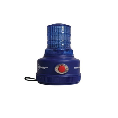 RAILHEAD GEAR M100B-LED Safety/Warning Light, Blue, LED Lamp, Magnetic Mount, ABS Housing