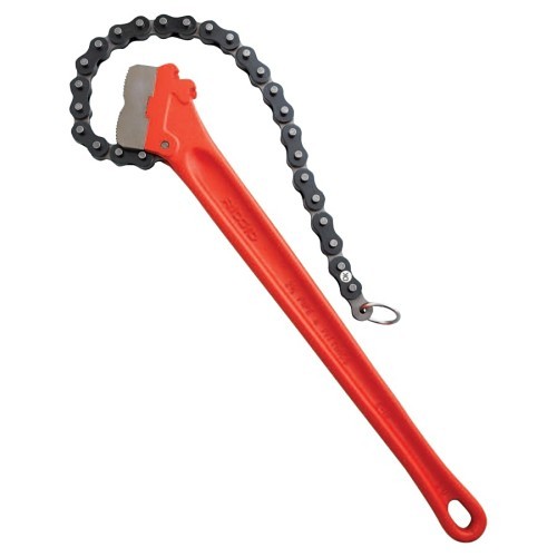 RIDGID® 632-31320 Chain Wrench and Tong, 2-1/2 in, 18 in Overall Length, Double Jaw, Alloy Steel Jaw, orange, Alloy Steel Handle