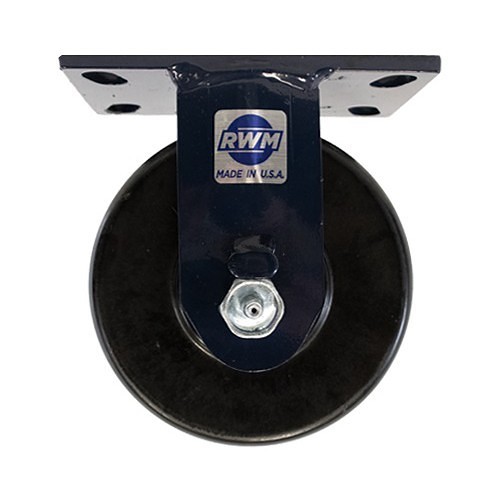 RWM Casters 75-DUR-0630-R Caster Wheel, 2000 lb, 6 in Wheel Dia, 3 in Wheel Width, Durastan Phenolic Wheel, 5 x 5-1/2 in Plate