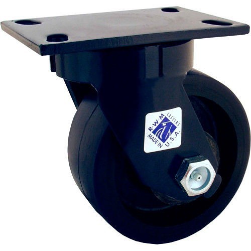 RWM Casters 75-DUR-0630-S Swivel Caster, 2000 lb, 6 in Wheel Dia, 3 in Wheel Width, Phenolic Wheel, Blue Wheel