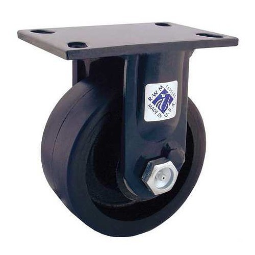 RWM Casters 75-DUR-0825-R Caster Wheel, 2000 lb, 8 in Wheel Dia, 2-1/2 in Wheel Width, 4-1/2 x 6-1/2 in Plate