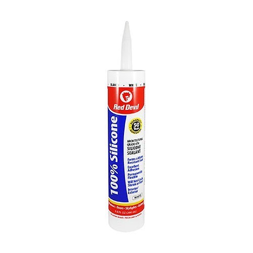 Red Devil® 816 Silicone Sealant, 10.1 fl-oz Container Size Range, Cartridge, White, Applicable Materials: Aluminum, Ceramic Tile, Glass, Porcelain, Fiberglass, Vinyl, Plastic