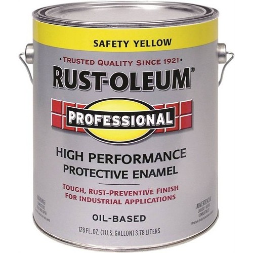 Rust-Oleum® 2537348 Enamel Paint, 1 gal, Safety Yellow, 285-440 sq-ft/can Coverage, 2-4 hr Curing