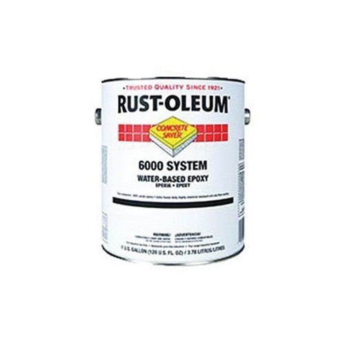 Rust-Oleum® 6082408 6000 System 2-Component Water Based Epoxy Floor Coating, 1 gal Container, Liquid Form, Gray/Silver, 200 to 350 sq-ft/gal Coverage, 7 days Curing