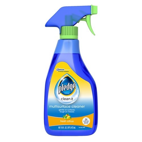 S.C. Johnson & Son Pledge® 644973 Multi-Surface Everyday Cleaner, 16 oz, Citrus, Clear, Liquid