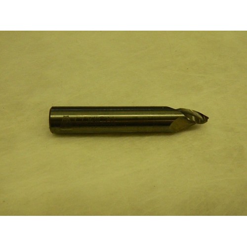 SCONT-Conical Tool T-202C Tapered End Mill, 1/8 in Cutter Dia, 1/2 in Length of Cut, 3 Flutes, 1/2 in Shank Dia, 3 in Overall Length