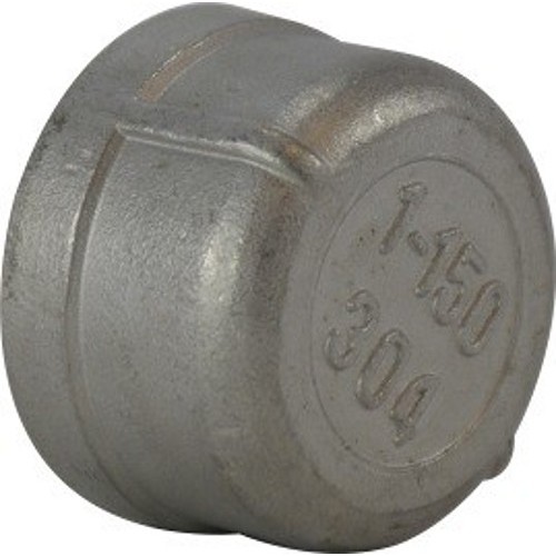 Pipe Cap, Cap Fitting/Connector, 1/2 in Nominal, 304 Stainless Steel, Round, 150 psi Pressure Rating