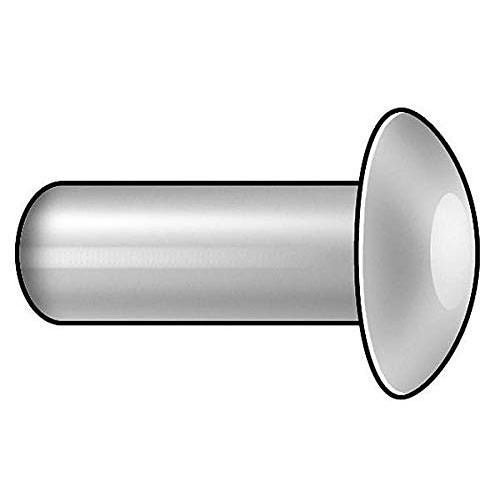 T080A00156O Solid Rivet, 3/32 in Diameter, 5/32 in Length, Oval Head, Aluminum