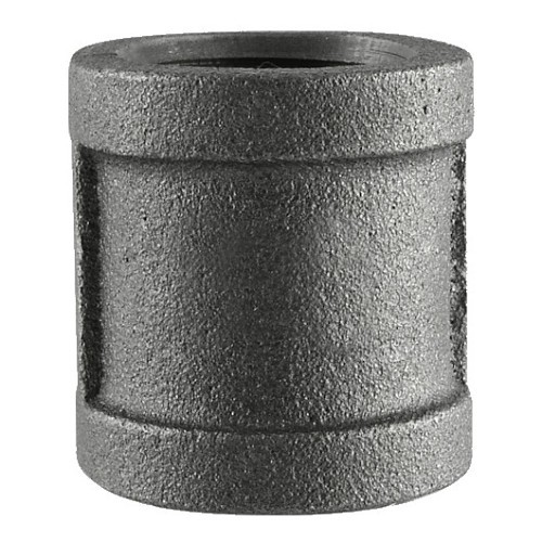 Coupling, 1/4 in Nominal, FIP, Malleable Iron, 300 psi, Black, 150 deg F