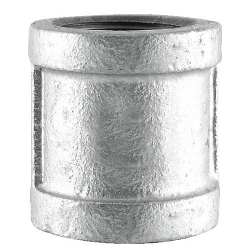 Coupling, 3/8 in Nominal, FIP, Malleable Iron, Galvanized, 300 psi, Silver, 150 deg F