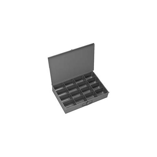 Sarjo FK70150 Parts Box, 3 in Overall Height, 18 in Overall Width, 12 in Overall Depth, 16 Compartments, Gray Baked Enamel