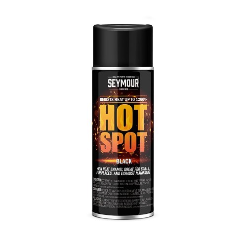 Seymour® 16-1203 Spray Paint, 12 oz, Black, 15 sq-ft Coverage, 20 min Curing