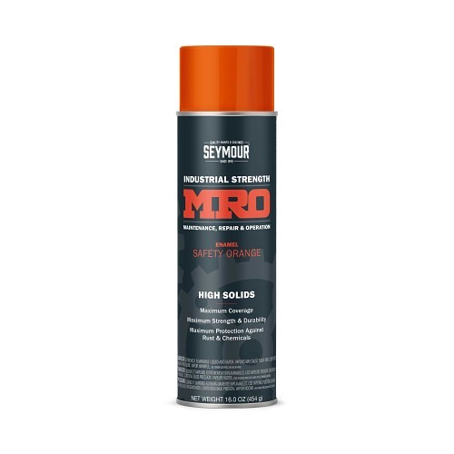 Seymour® 620-1451 Industrial Spray Paint, 16 oz, Safety Orange, 18 sq-ft Coverage, 30 min Curing