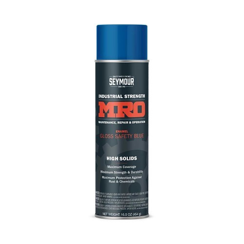 Seymour® SEY1427 Industrial Spray Paint, 16 oz, Safety Blue, 18 sq-ft Coverage, 30 min Curing