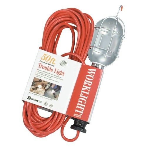 Southwire® 172-05428 Trouble Light, Incandescent Lamp, 75 W Lamp, 125 VAC, 50 ft Cord, 16/3 AWG Conductor