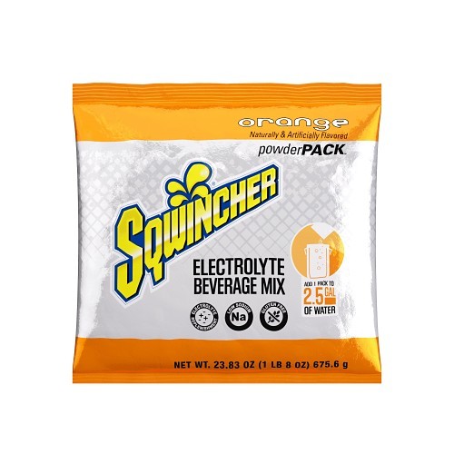 Sqwincher® 159016041 PowderPack Sports Drink Mix, Orange, Powder Mix, 2.5 gal Yield
