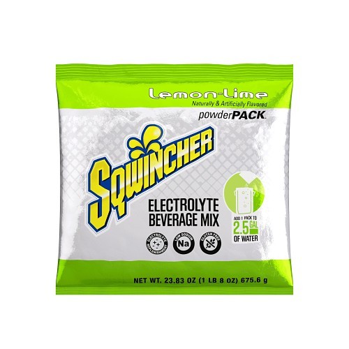 Sqwincher® 159016043 PowderPack Sports Drink Mix, Lemon-Lime, Powder Mix, 2.5 gal Yield