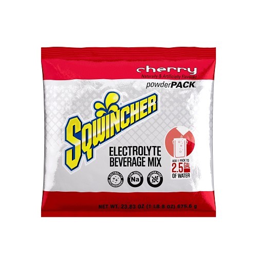 Sqwincher® 159016047 PowderPack Sports Drink Mix, Cherry, Powder Mix, 2.5 gal Yield