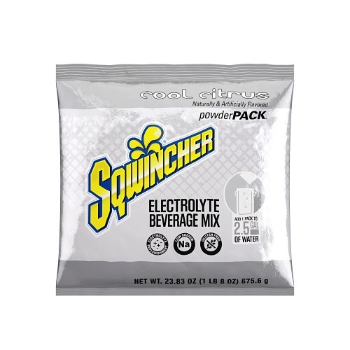 Sqwincher® 159016050 PowderPack Sports Drink Mix, Cool Citrus, Powder Mix, 2.5 gal Yield